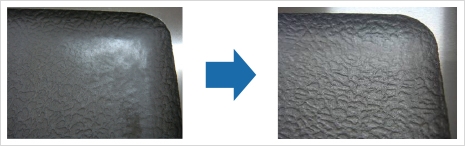 プラスチック金型（皮シボ）に付着した樹脂ガスの洗浄例