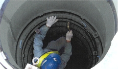 充填状況確認及び押治具撤去
